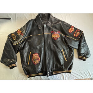 Avirex 1st Casino Tour Let It Ride Leather Jacket 4XL Black Vegas Embroidered